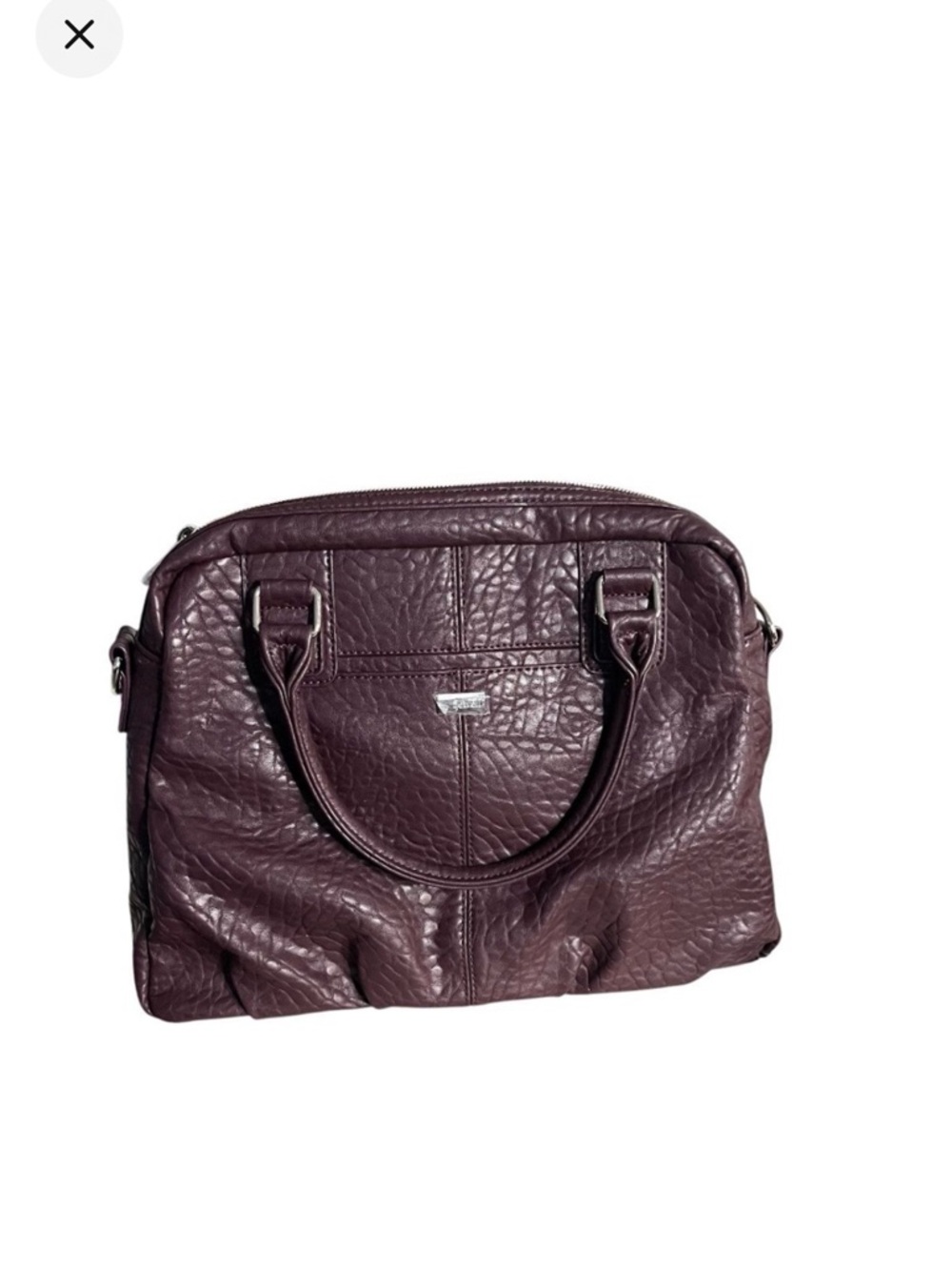 THIRTY ONE Jewell Plum Handbag Vegan Leather Handles Shoulder Strap NEW